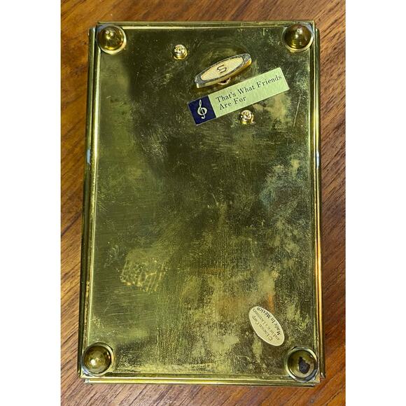 Vintage Enesco Glass Music Box " That's What Friends Are For" Sankyo Japan Works - Picture 8 of 12